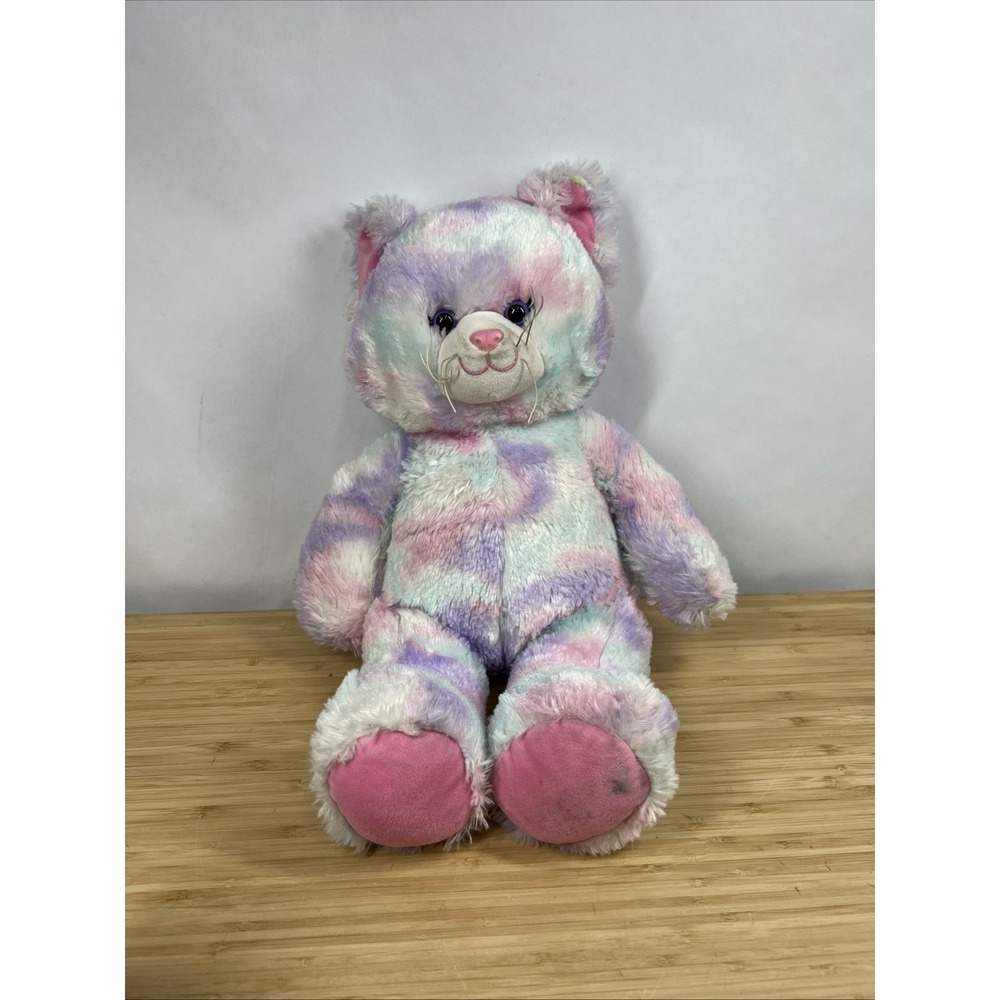 BABW / Build a Bear Workshop PASTEL SWIRL CAT 16" Plush Stuffed Toy 024357